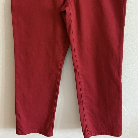 LRL Jeans Ralph Lauren Women's SZ 16 Red Straight Stretch Cropped/Ankle - Picture 4 of 14